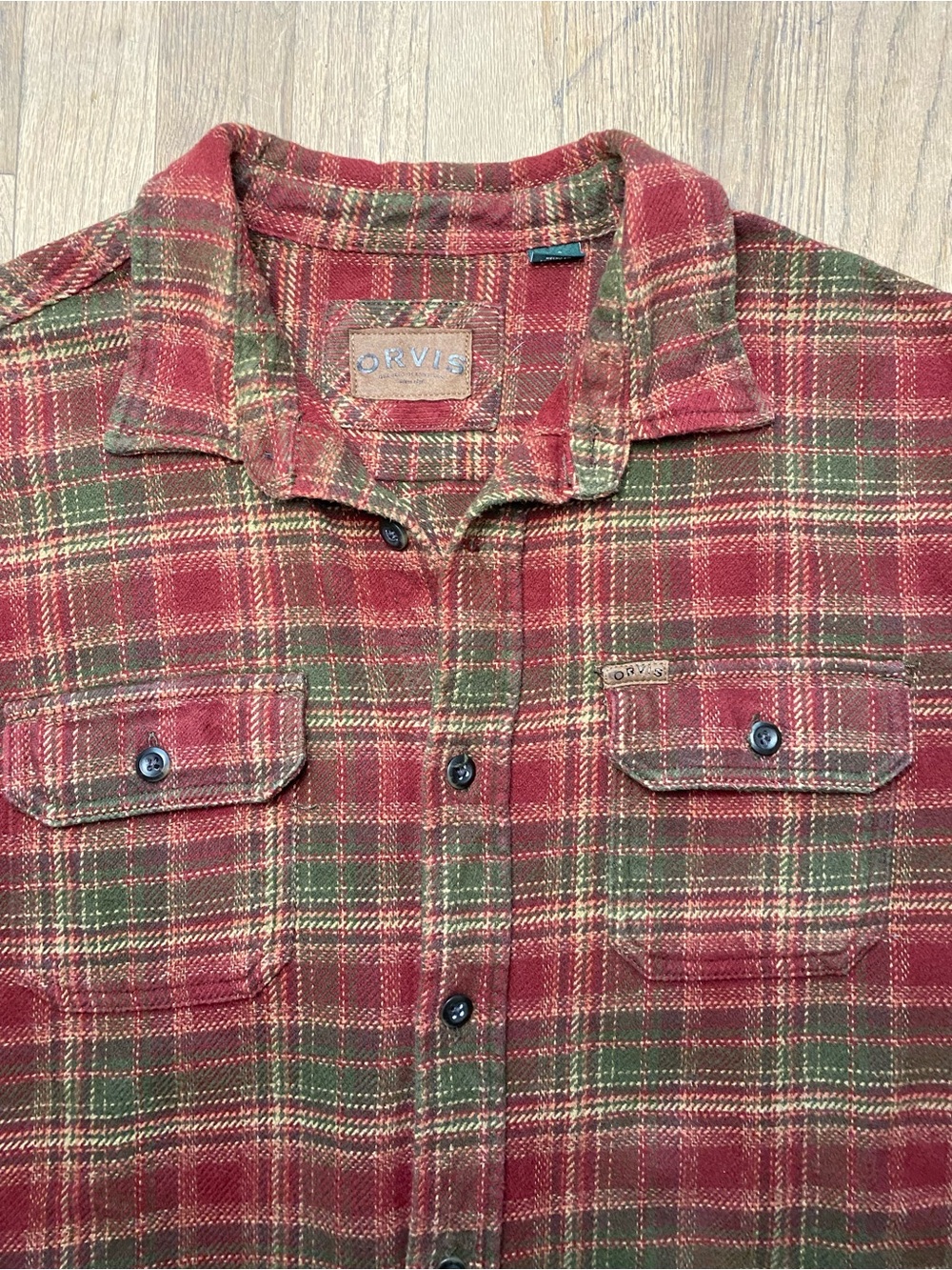 Orvis Classic Collection Plaid Cotton Flannel Shirt Large